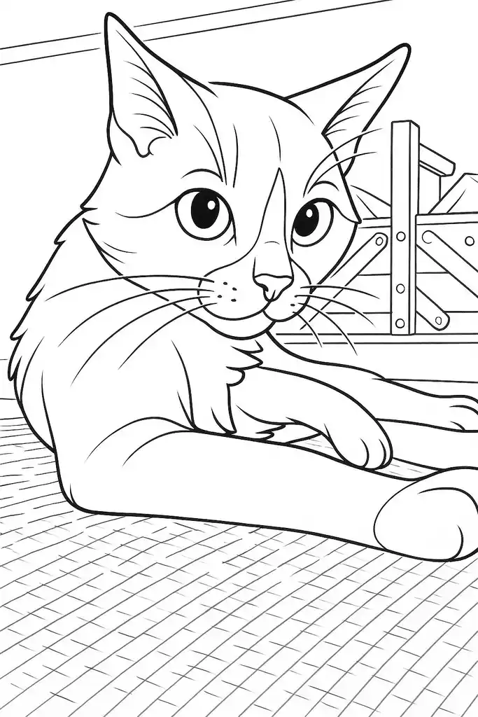 Curious Cat at Playful Rest