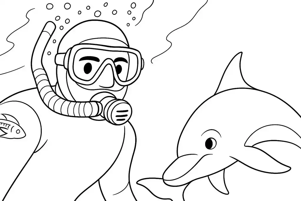 Diver's Delight with Dolphin