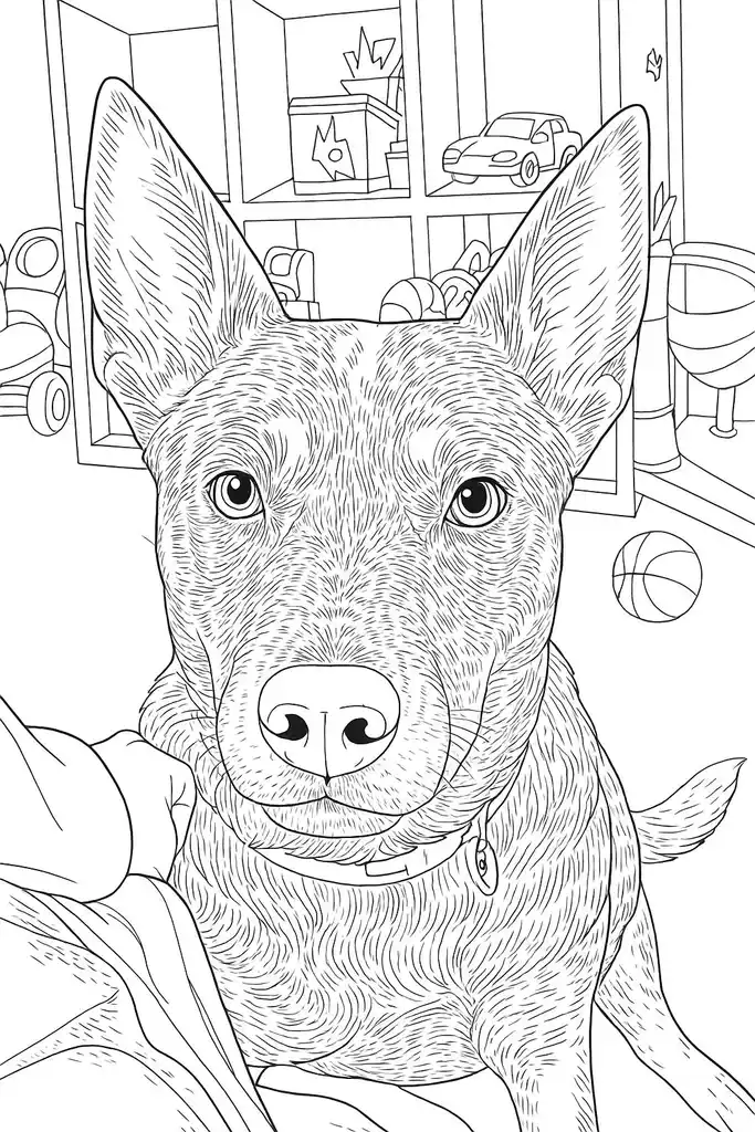 Loyal Canine with Toys Galore