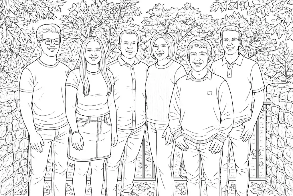 Outdoor Family Gathering in Autumn