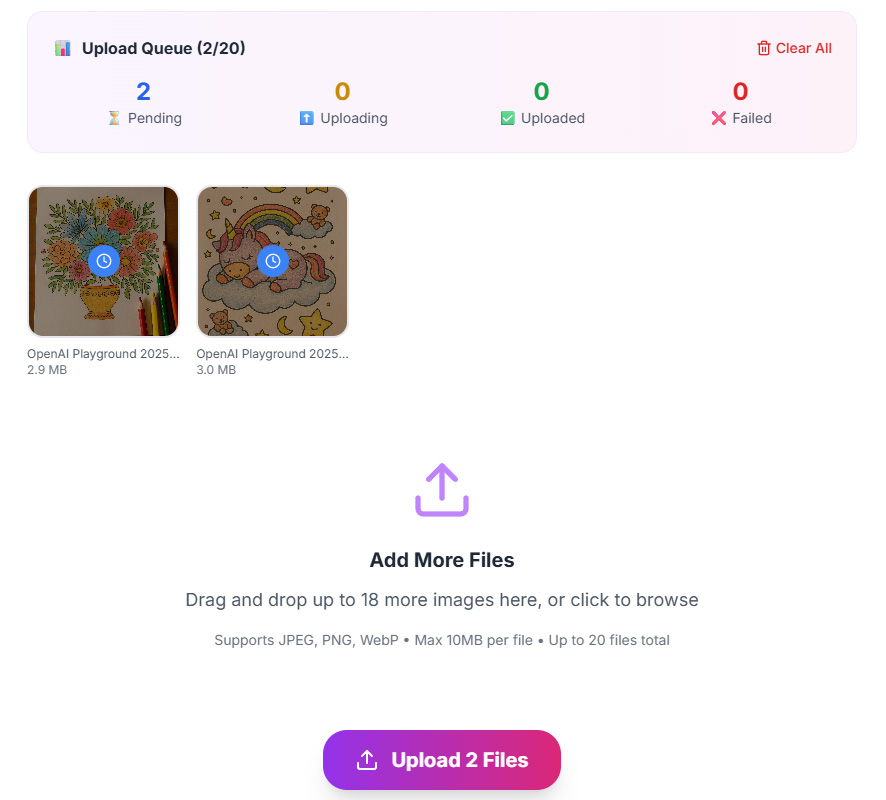 Drag & drop upload form