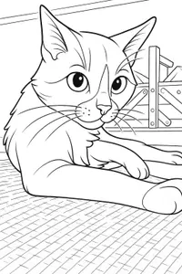 Curious Cat at Playful Rest