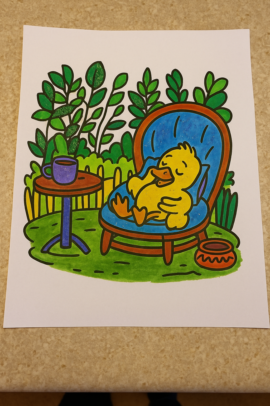 Bold and Easy Cozy Duck Relaxing In The Garden